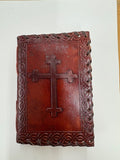 Brown Leather Journal Celtic Cross Design (medium)