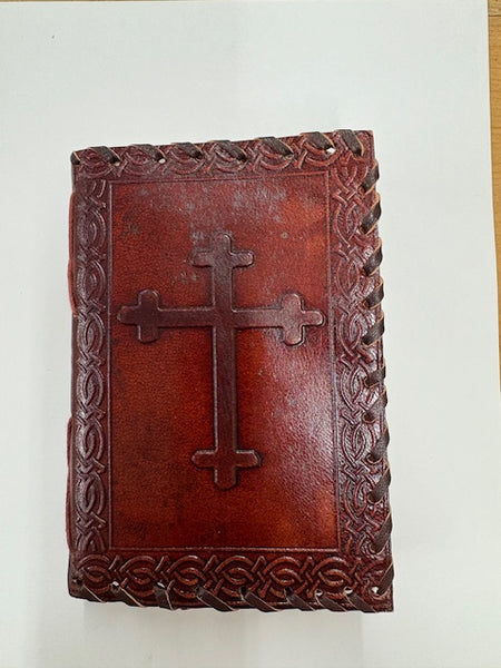 Brown Leather Journal Celtic Cross Design (medium)